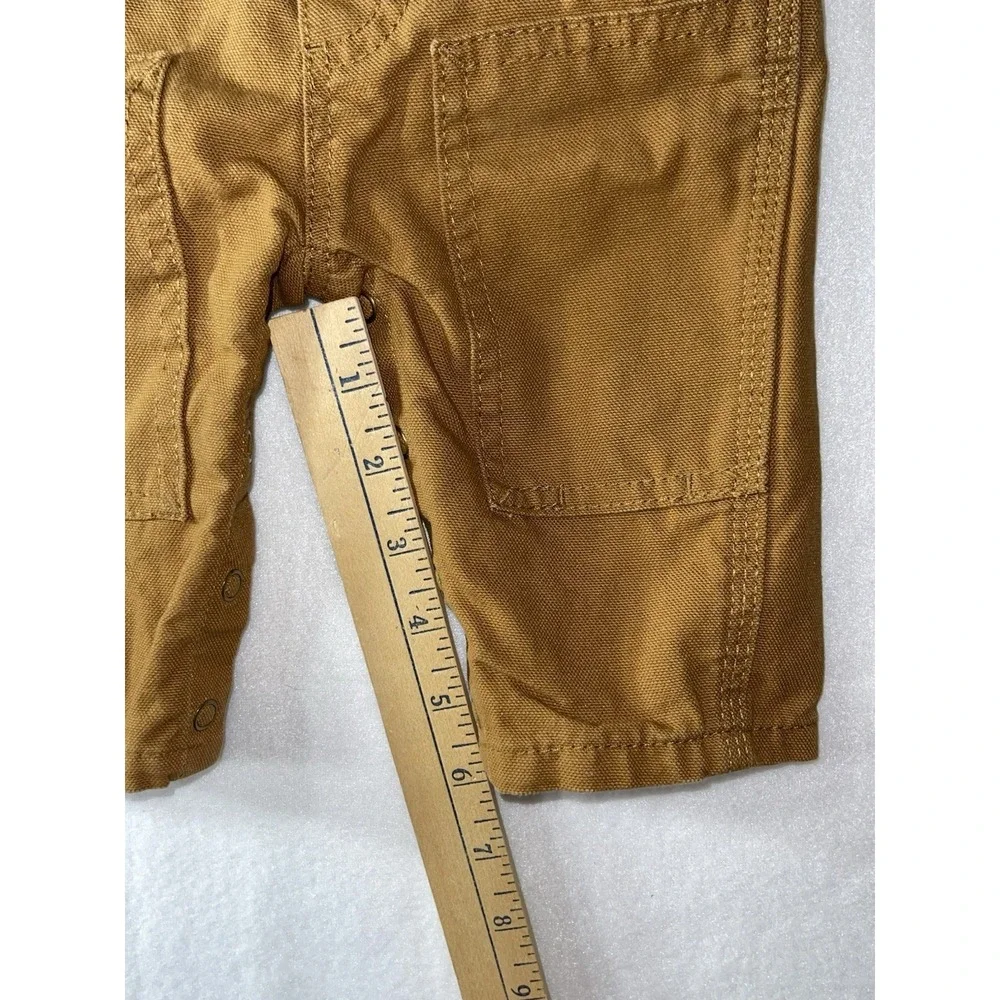 Carhartt Infant Boys' Washed Canvas Bib Overalls Size 6 Months‎ Color: Brown